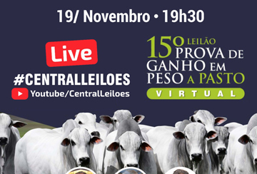 LIVE - 15º LEILÃO PROVA DE GANHO EM PESO A PASTO