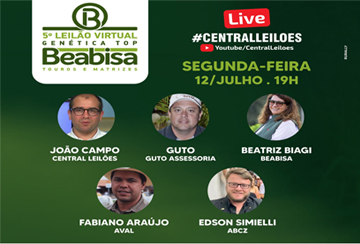 LIVE - 5º LEILÃO VIRTUAL GENÉTICA TOP BEABISA - REPRODUTORES